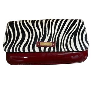 Charles David Leather & Zebra Calf Hair Clutch